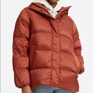 Everlane redown orange puffer coat
